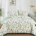 Anibedding Floral Quilt Set Twin Size - Lightweight Garden Style