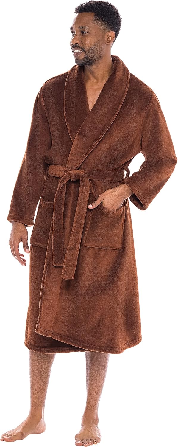 Luxurious Plush Bath Robe for Men - Warm and Comfortable