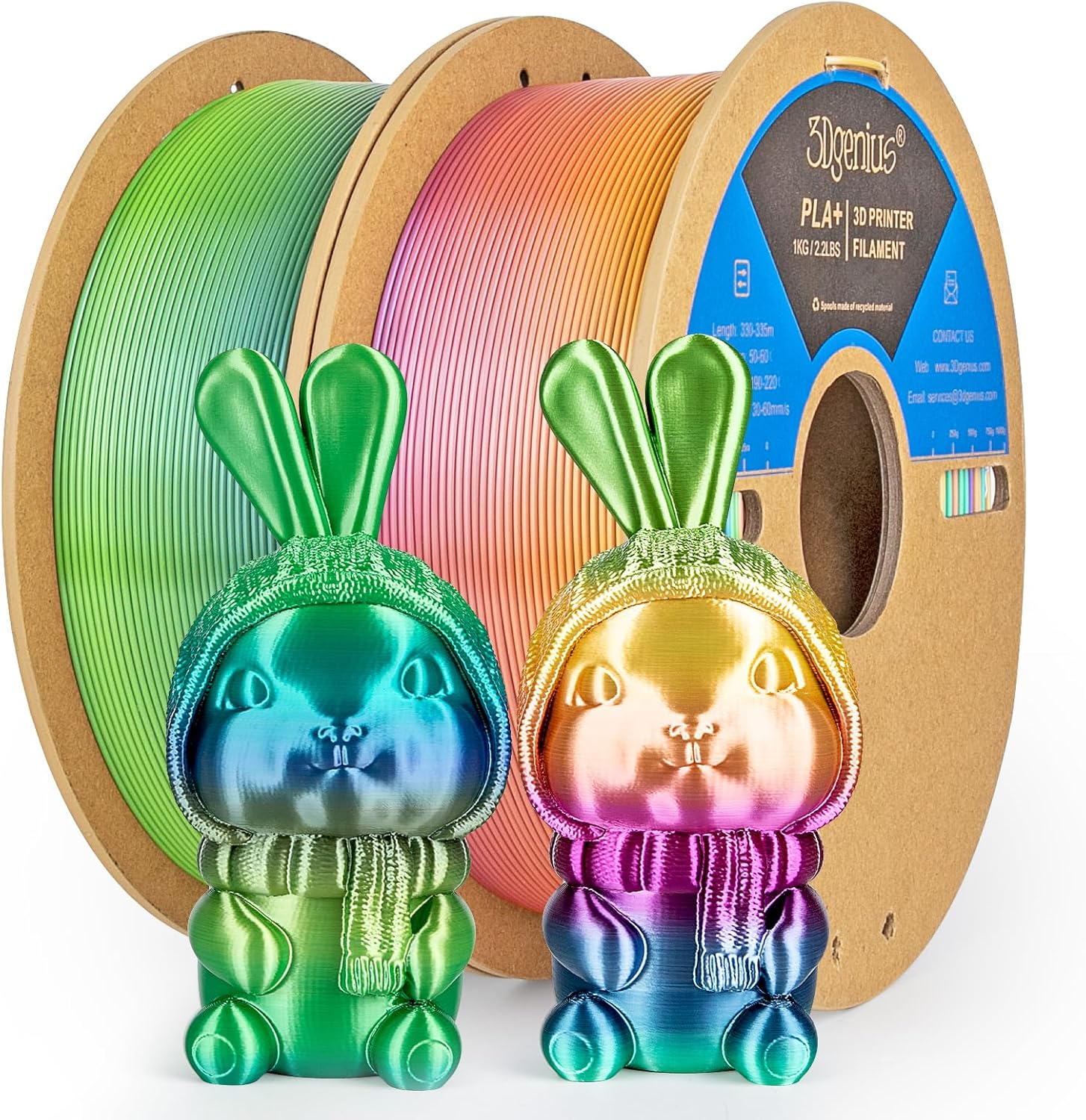 Silk Rainbow PLA Filament 1.75mm for Stunning 3D Prints