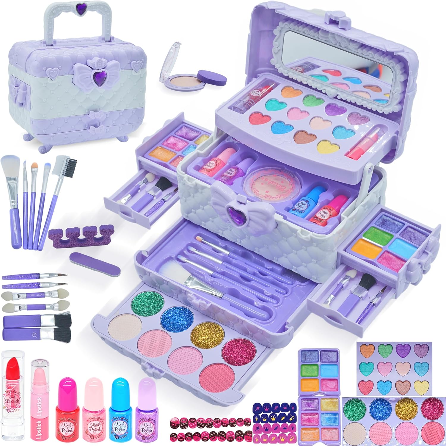 Non-Toxic Washable Kids Makeup Kit - Creative Play for Girls
