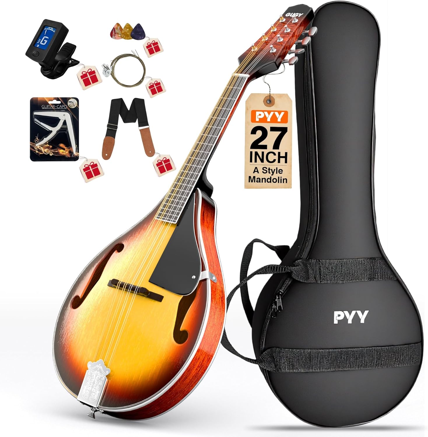 PYY A Style 8-Strings Mandolin - Perfect for All Skill Levels