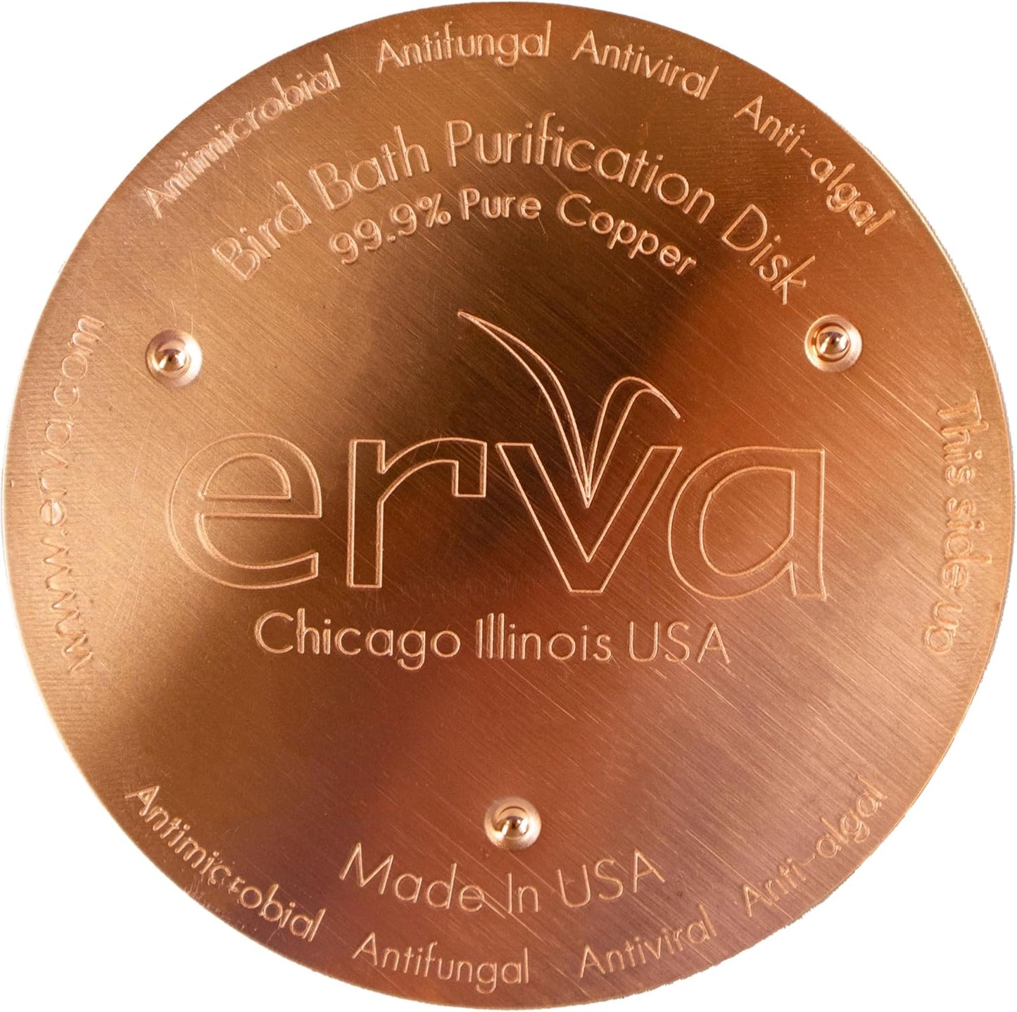 USA-Made Copper Disk Purifies Bird Bath