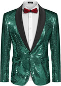 Mens Shiny Sequin Blazer Tuxedo for Men - One Button Party Jacket