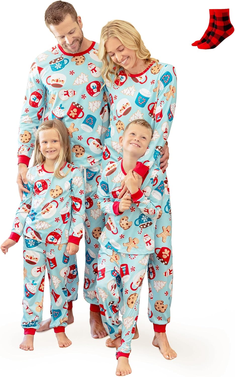 Matching Christmas Pajama Sets with Socks for Family Fun