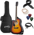 Sunburst Left-Handed Dreadnought Cutaway Acoustic-Electric Guitar