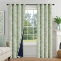 Blackout Curtains Sage Green Floral 108 in Panels - Thermal Privacy