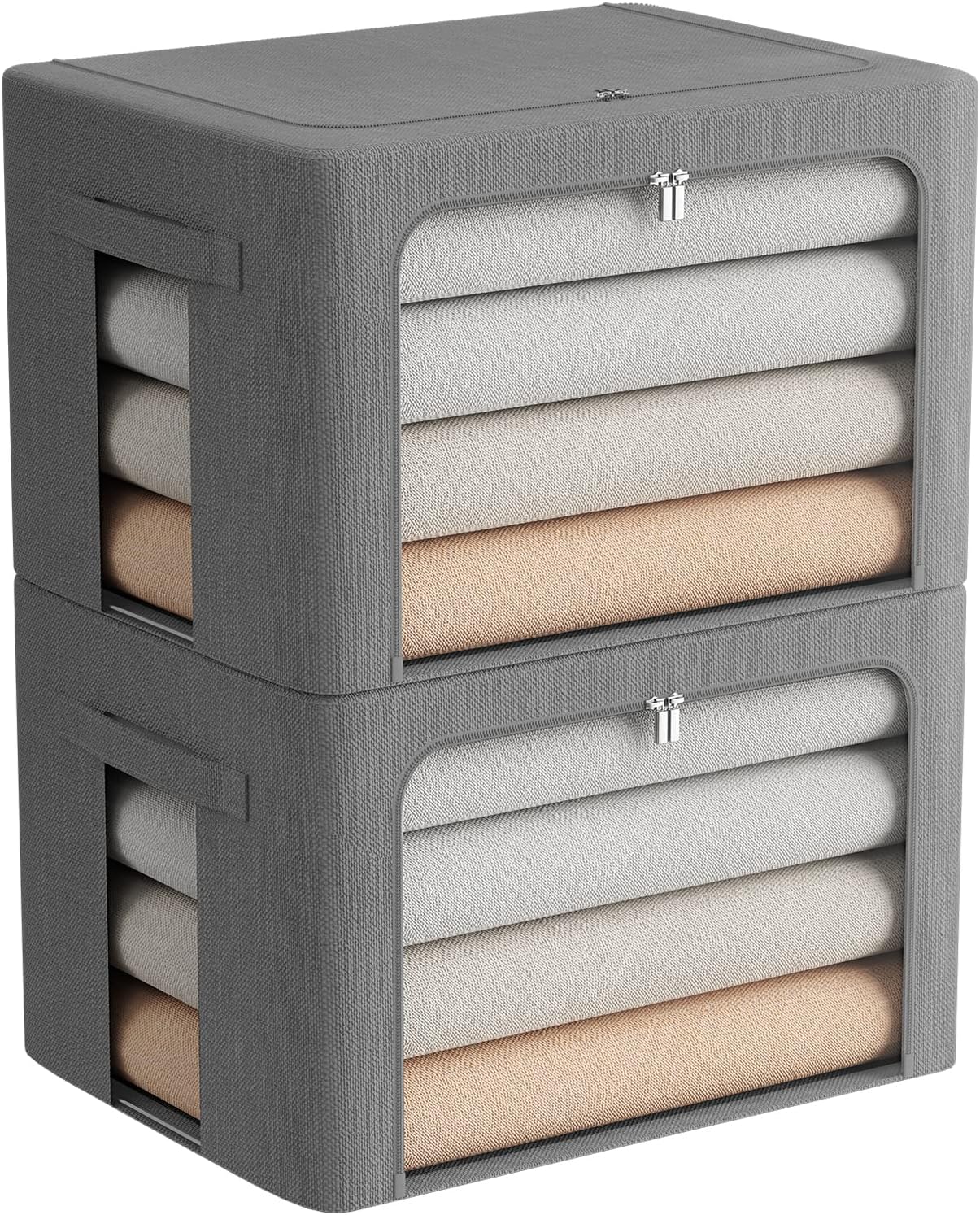 Clear Window Storage Bins Set for Clothes - 36L Capacity
