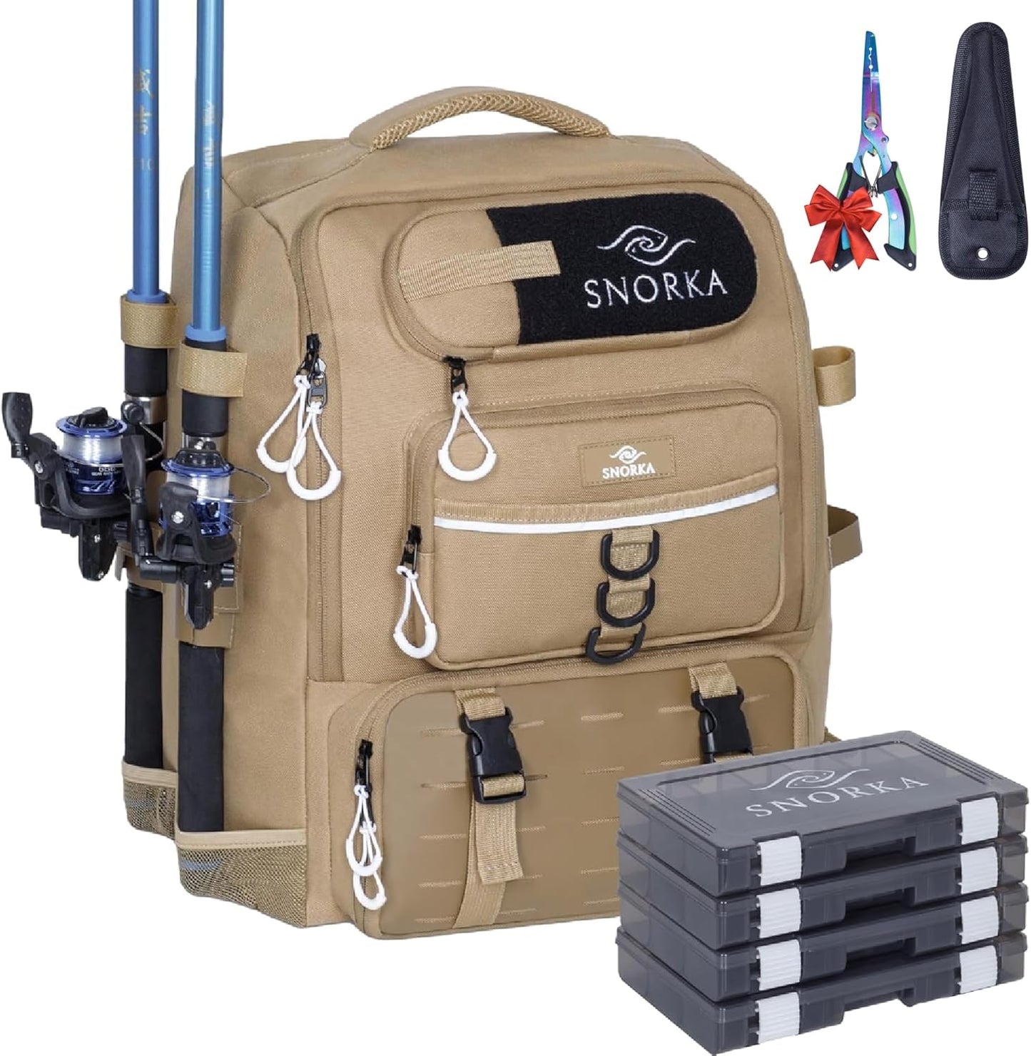 Fishing Backpack with Tackle Boxes and Rod Holders 40L Review