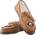 Mens NCAA Team Logo Moccasin Slippers - Warm Embroidered Fit