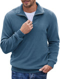 Men's Quarter Zip Corduroy Pullover Mock Neck - Casual Corduroy