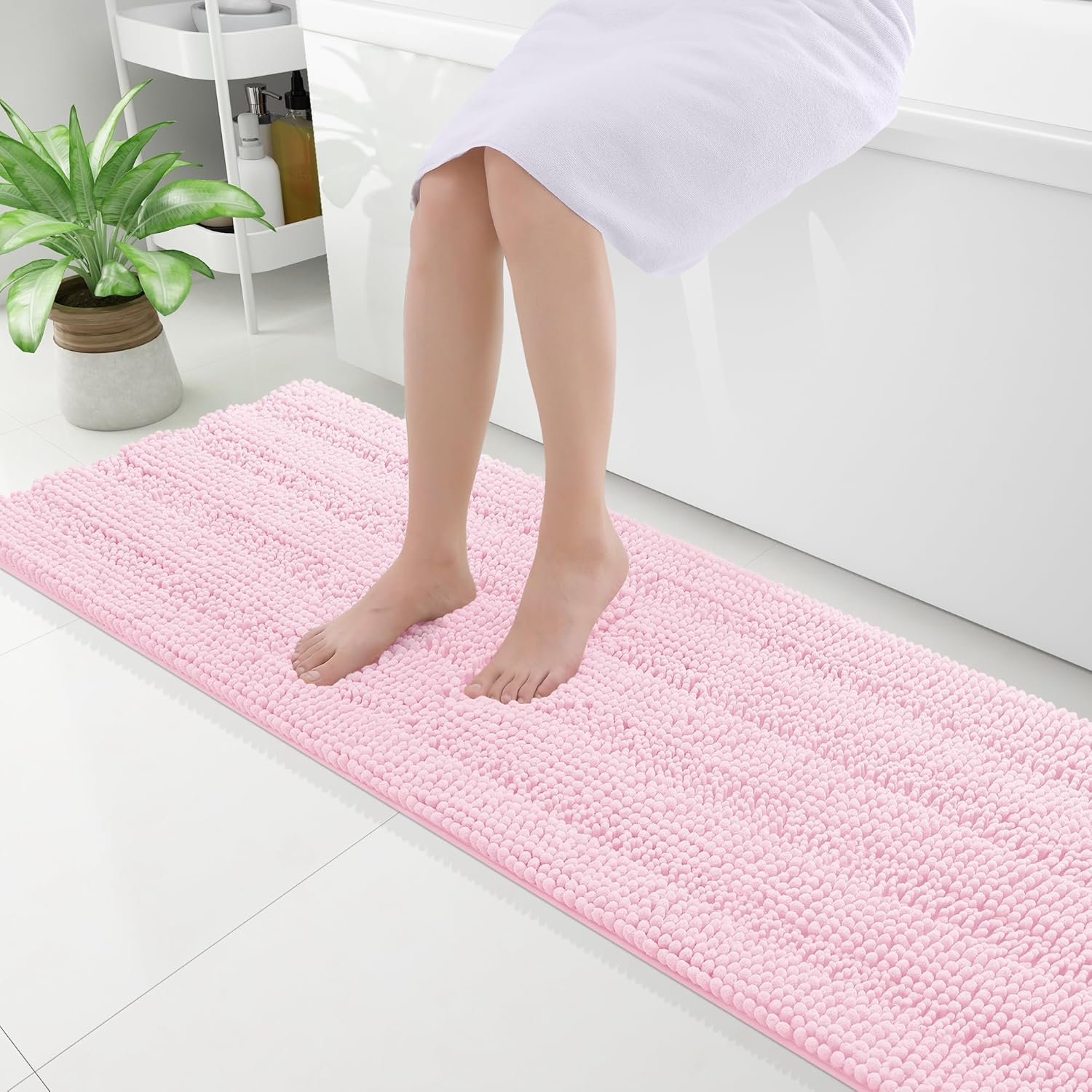 Chenille Striped Bathroom Rugs by Grandaily - Soft and Absorbent