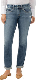 Silver Jeans Co. Womens Boyfriend Mid Rise Slim Leg Jeans