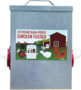 Durable Metal 25lb Center Feeder for Chickens and Poultry