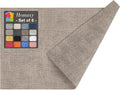 Light Brown Faux Leather Placemats Set of 6 - Heat Resistant Table