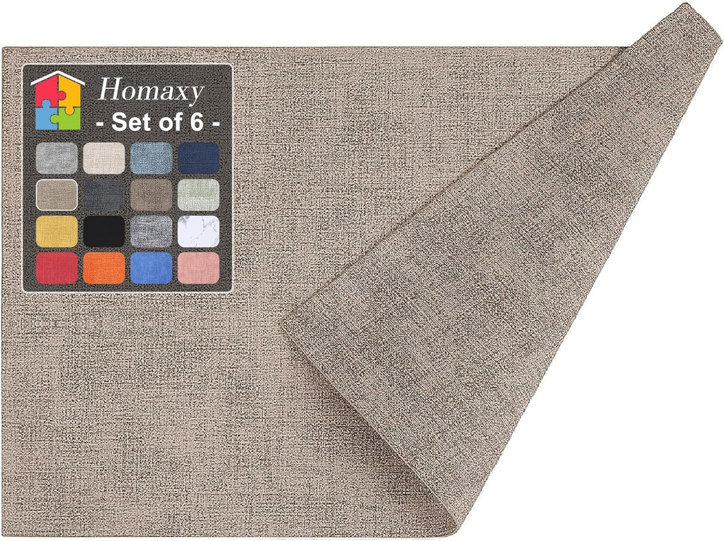 Homaxy Faux Leather Heat Resistant Placemats for Dining Table