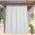 White Outdoor Curtains Extra Wide Waterproof Blackout - 100% Privacy