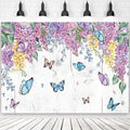 Spring Butterfly Photography Backdrop for Birthday Baby Shower Party