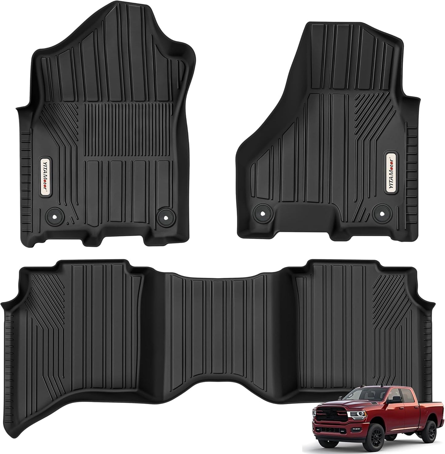 YITAMOTOR Floor Mats for 2019-2025 Ram 2500/3500 Crew Cab