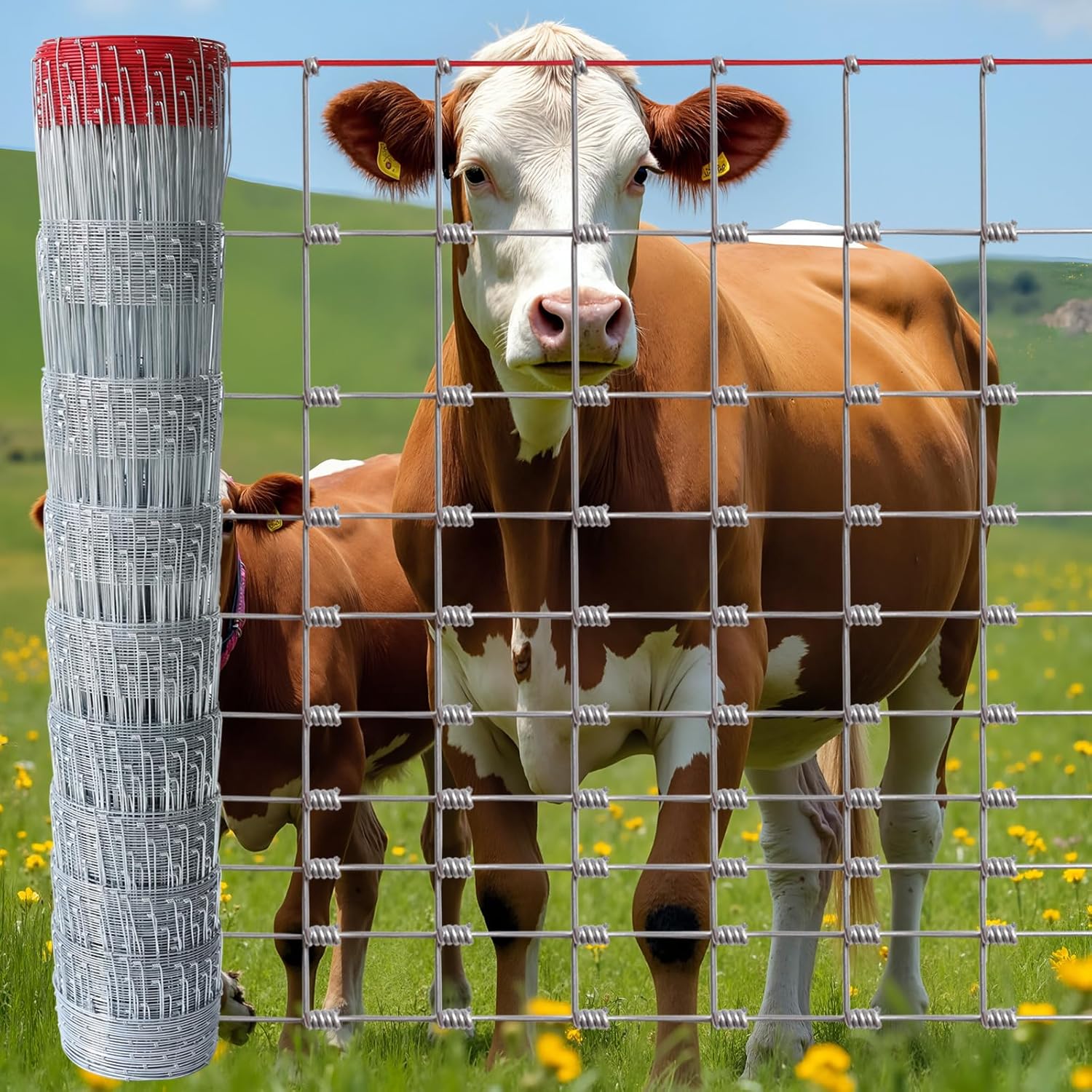 Durable 4x164FT Farm Fence for Cattle, Goats & Sheep Use