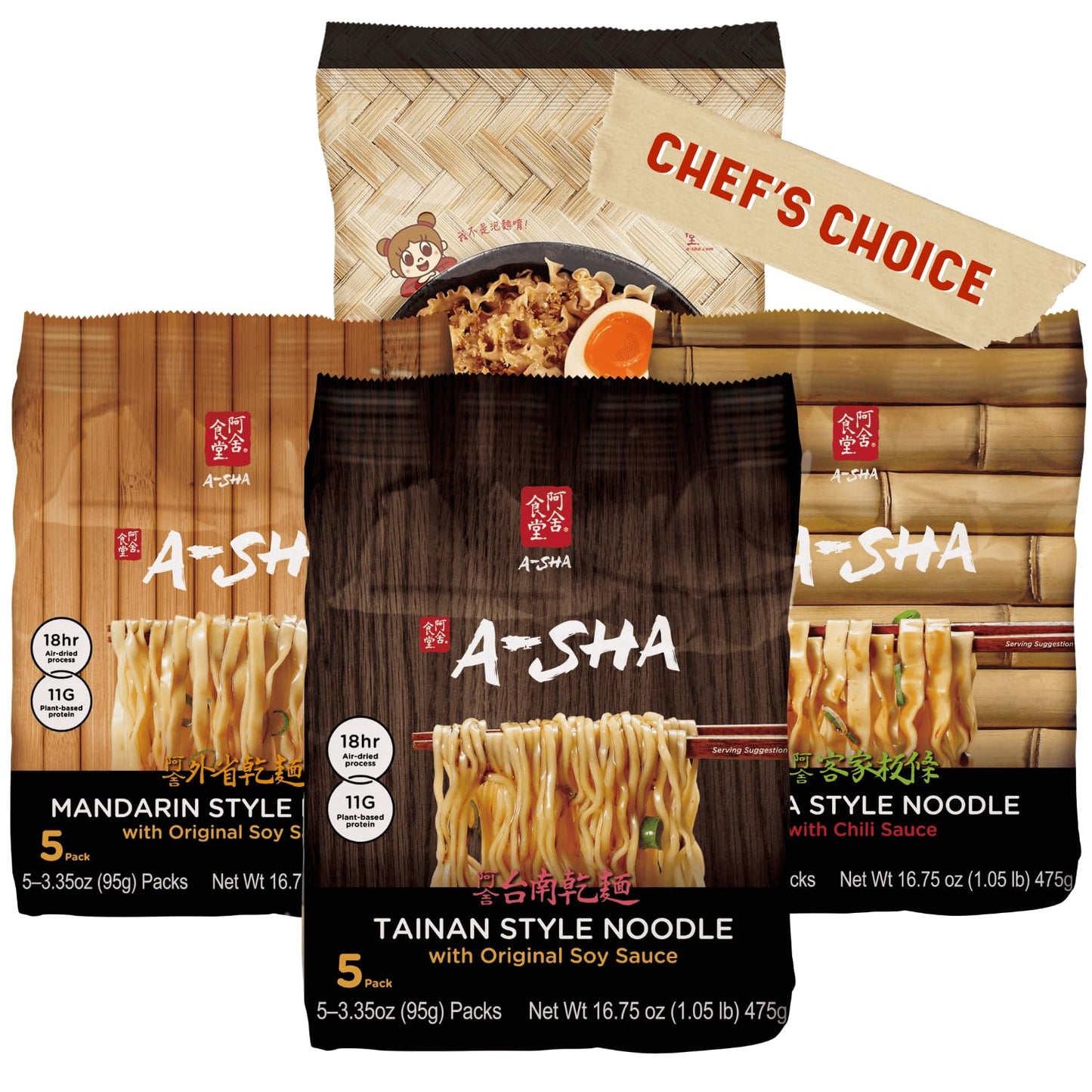 A-Sha Healthy Asian Instant Noodles Variety Bundle - Vegan Delight