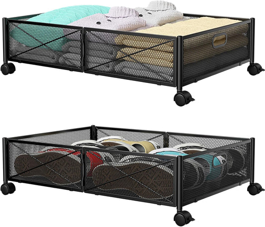 PHINOX Under Bed Storage with Wheels for Clothes and Shoes