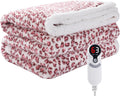 Electric Heated Blanket Full Size Leopard Print Pink & White - Cozy