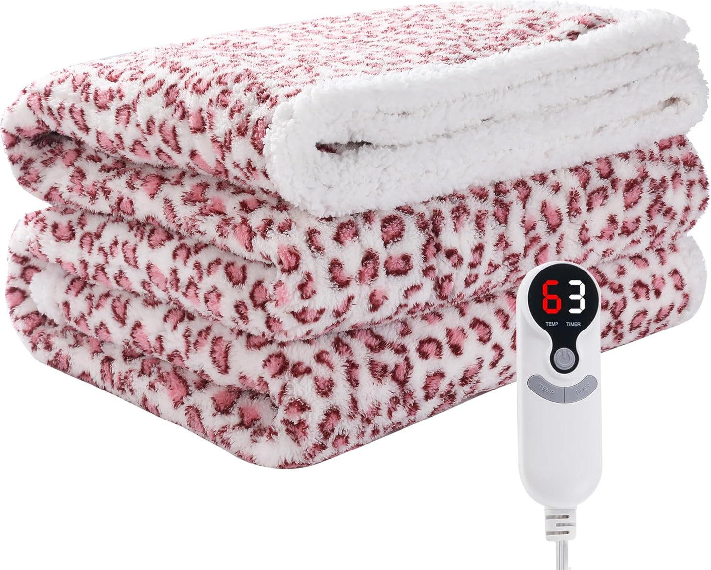 Electric Heated Blanket Full Size with 6 Heating Levels for Comfort