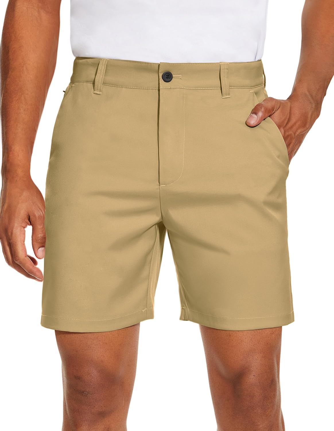 PULI Men's Golf Dress Shorts Lightweight Quick Dry Chino 7 Inch
