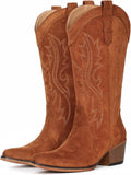 IUV Cowboy Boots For Women Mid Calf Snip Toe - Comfortable Western out