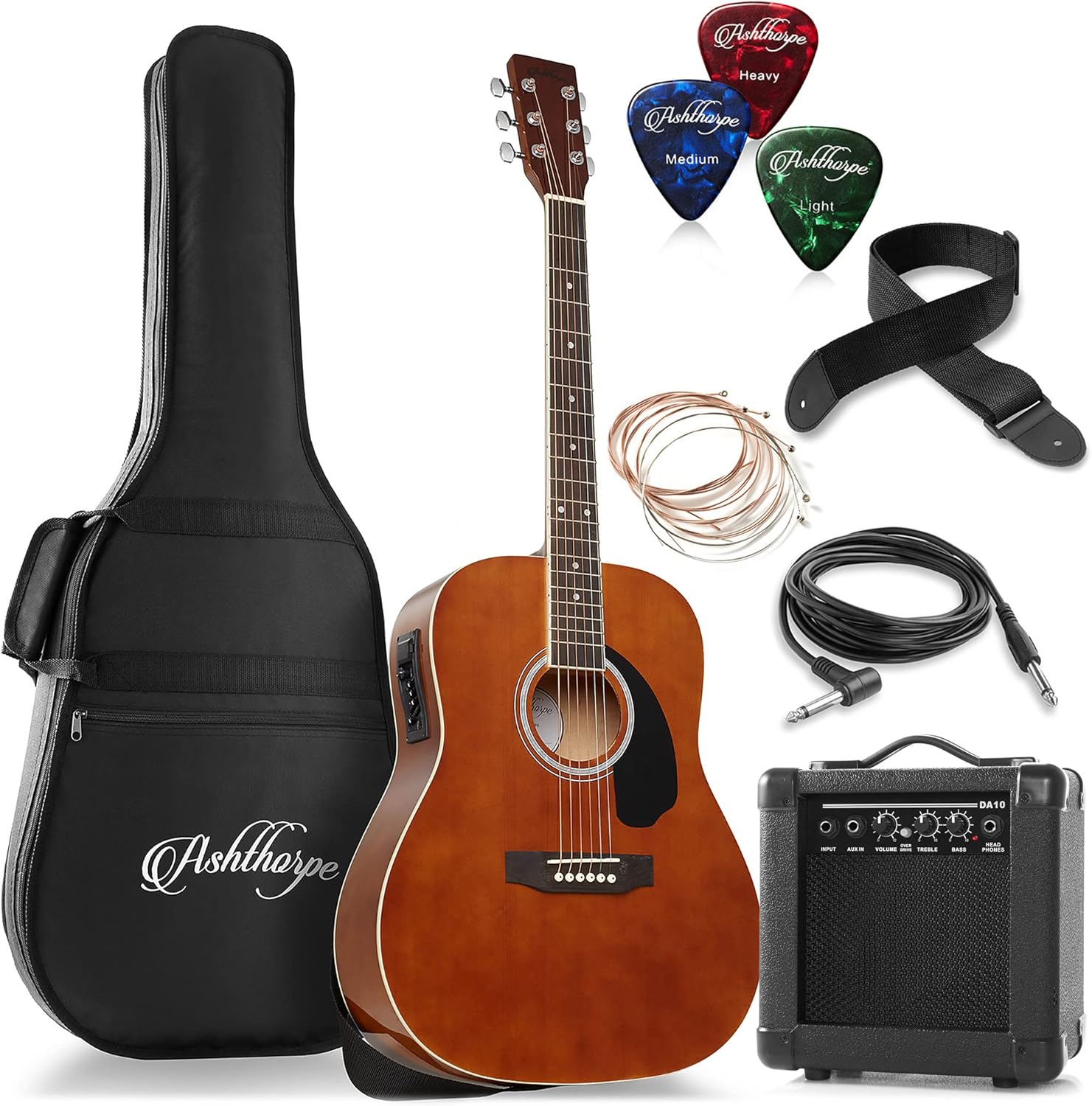 Premium Ashthorpe Acoustic Guitar Bundle - Amplify Your Sound!