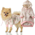 Pink Chesterfield Plaid Dog Hoodie - Extra Comfy Organic Cotton