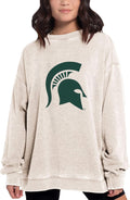 Chicka-d Womens Campus Crew - Oversized Burnout Fleece Pullover