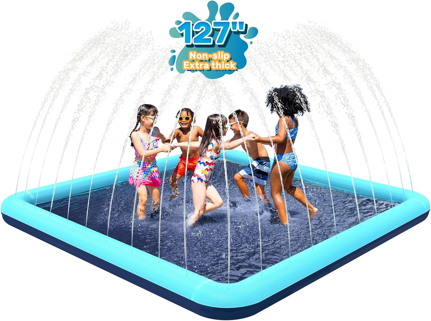 127 Inch Splash Pad for Dogs and Kids - Safe Summer Fun