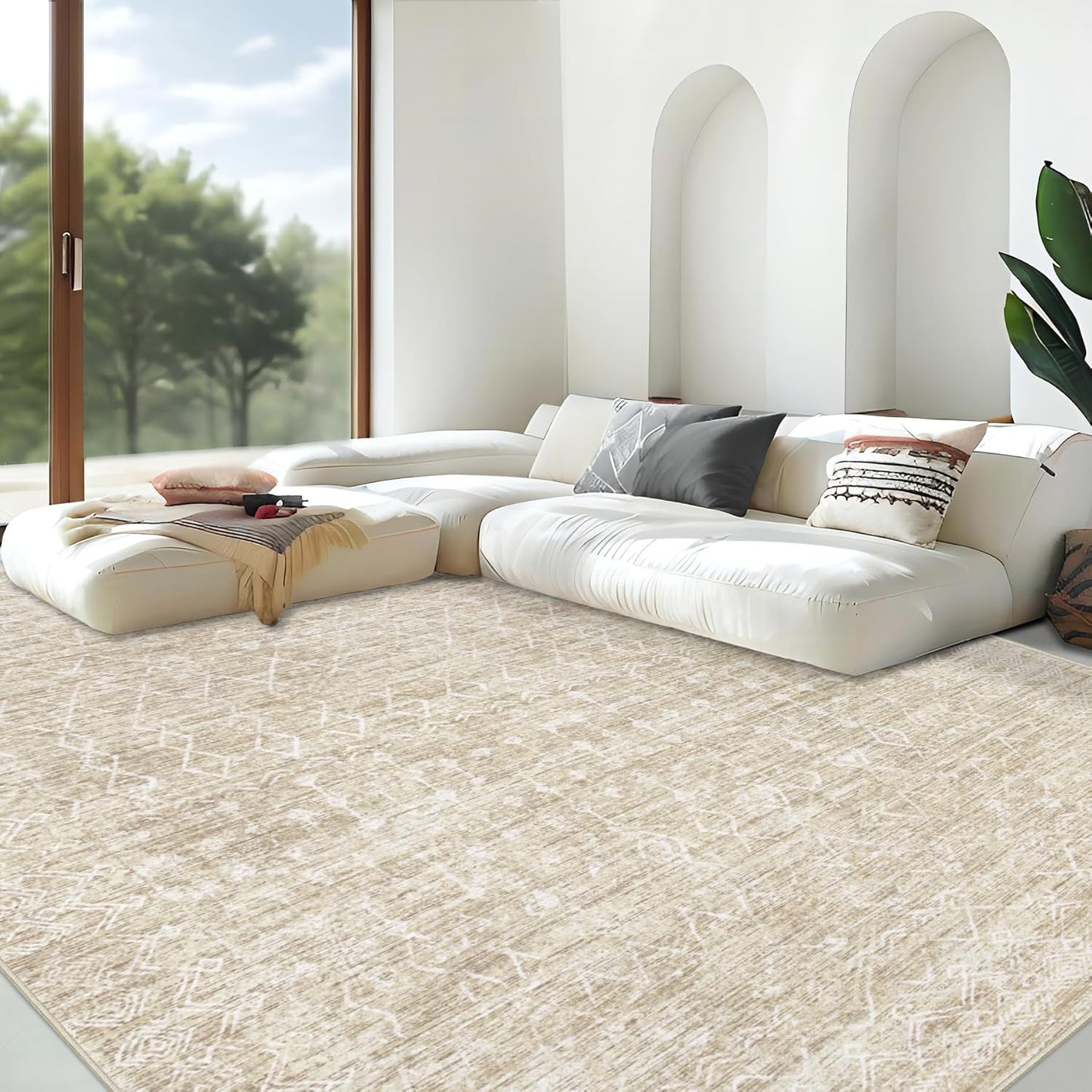 Large Soft Boho Geometric Area Rug for Living Room 8x10