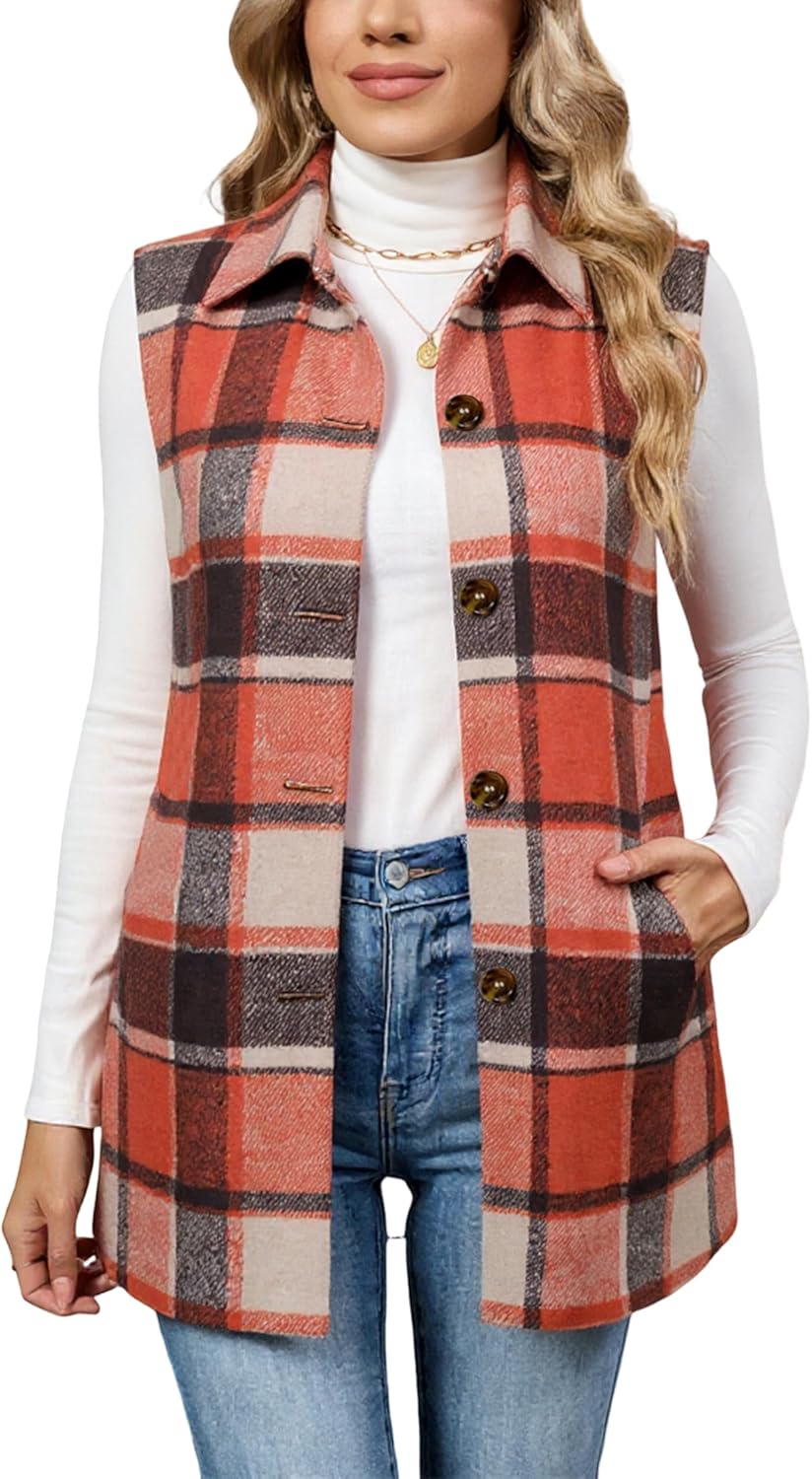 Stylish Women's Plaid Vest for Casual and Business Wear