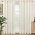 60 in x 84 in Linen Curtains 2 Panels - Light Filtering Rustic Drapes