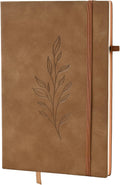 A5 Lined Notebook Journal for Women Men - Soft Leaf Leather, 200 Pages