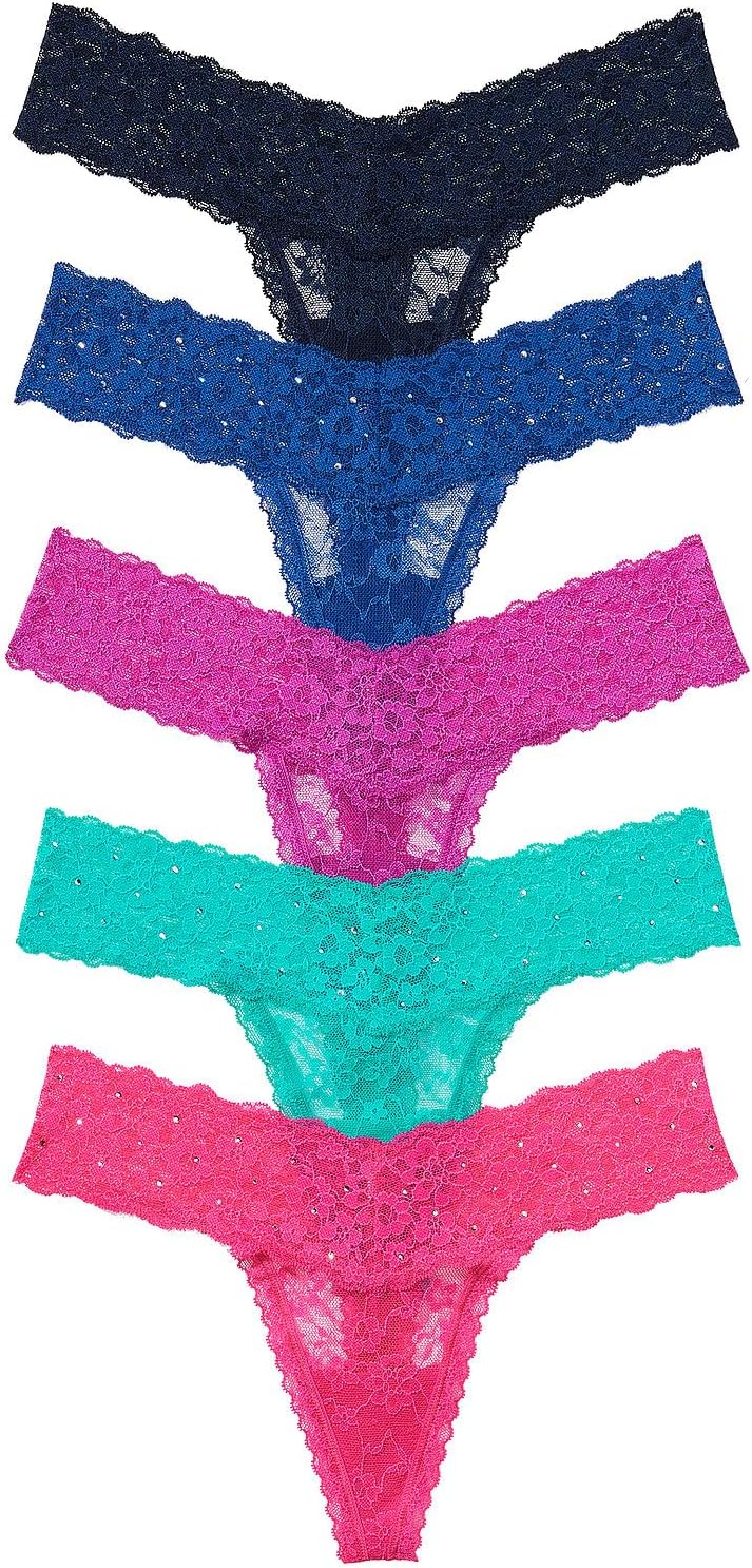 Victoria's Secret Women's Lace Thong Underwear Multi Pack