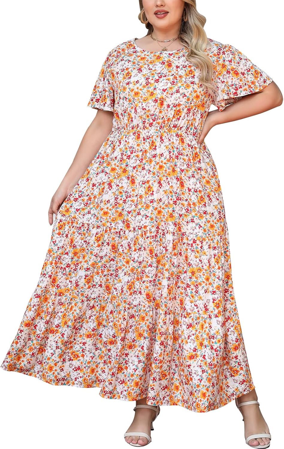 Plus Size Maxi Dresses for Curvy Women with Floral Print