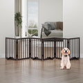 Brown Freestanding Foldable Pet Gate - 6 Panels for Doorways