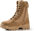 Men's 8 in Tactical Combat Boots with Side Zipper - Durable Fit