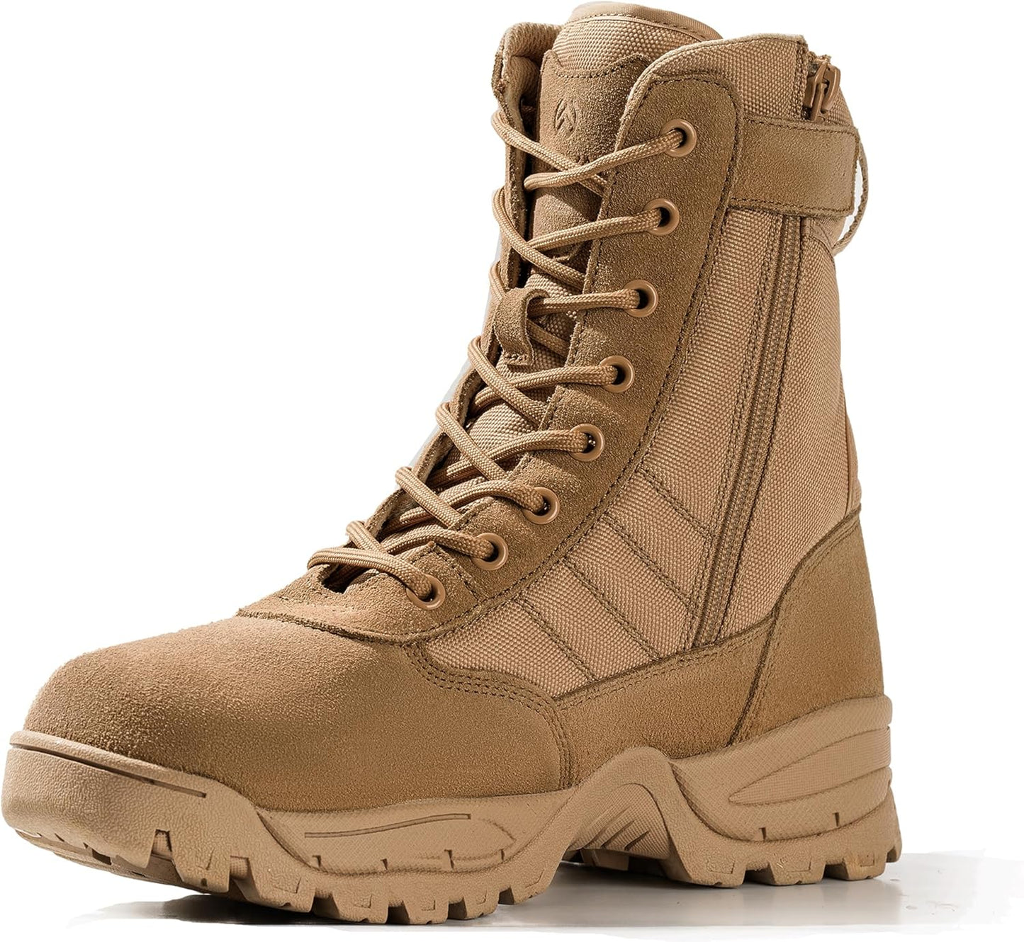 Men's Military Tactical Combat Boots with Side Zipper Design