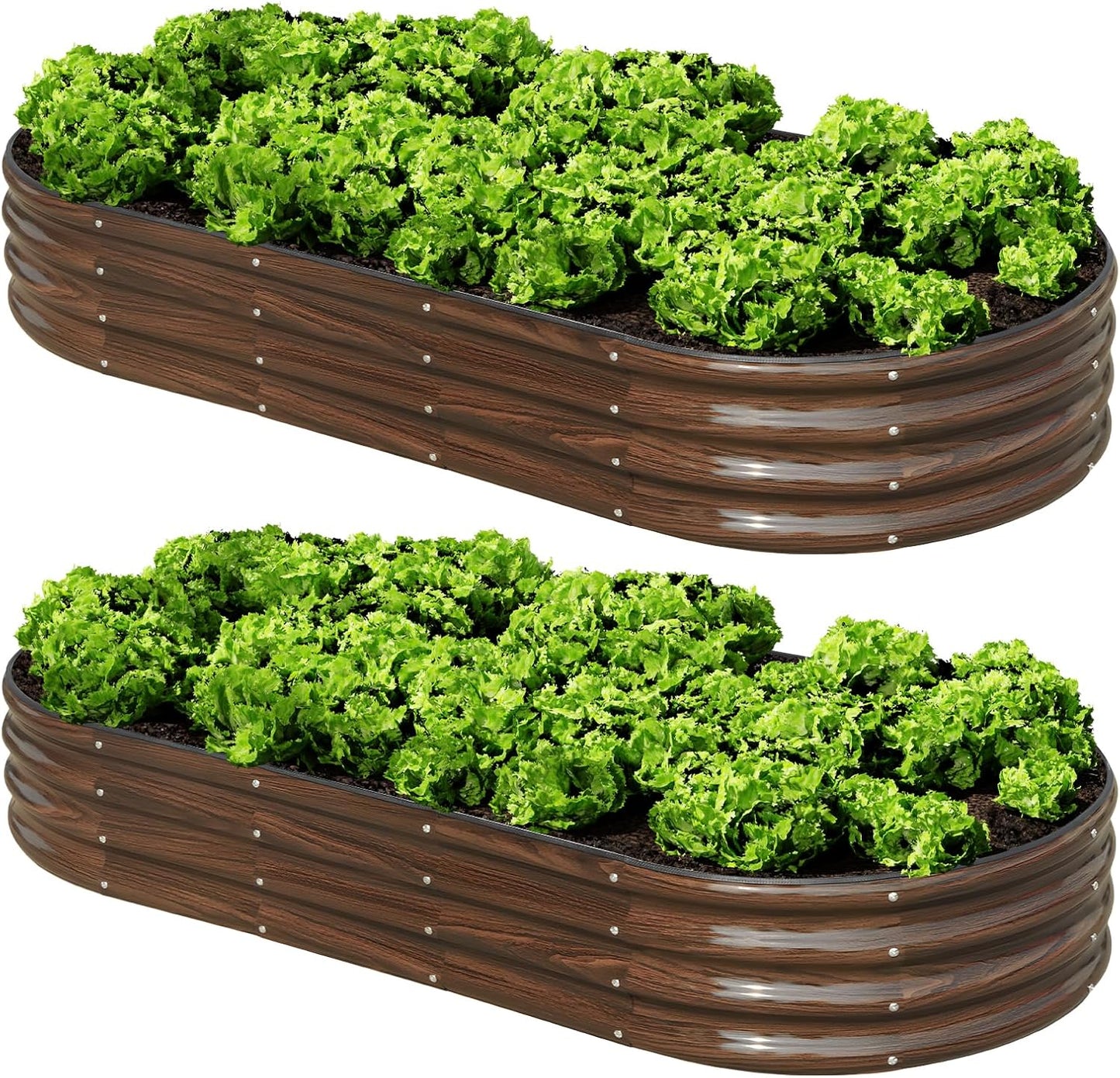 SnugNiture 2 Pcs Raised Garden Bed Kit for Outdoor Gardening