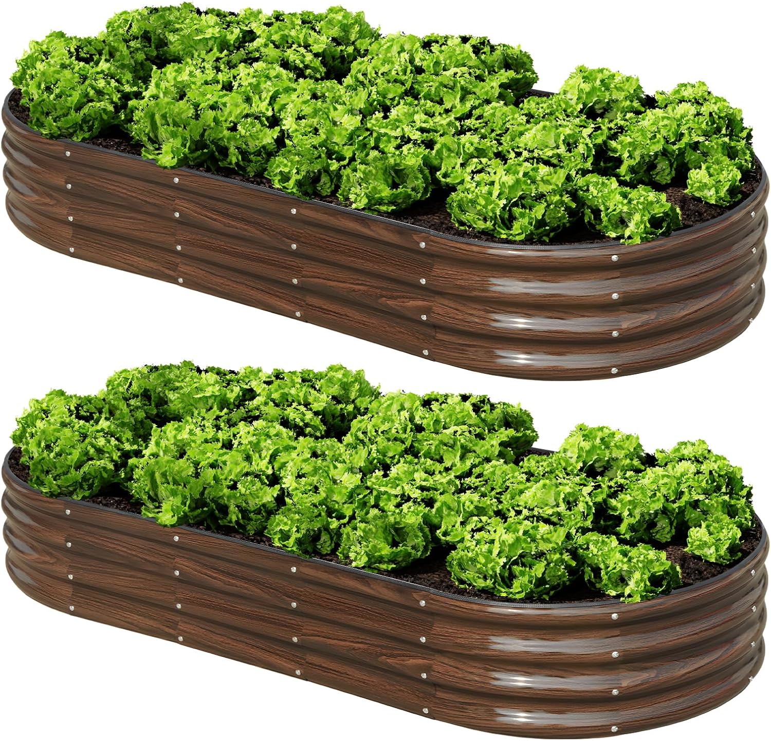 SnugNiture 2 Pcs Raised Garden Bed Kit for Outdoor Gardening