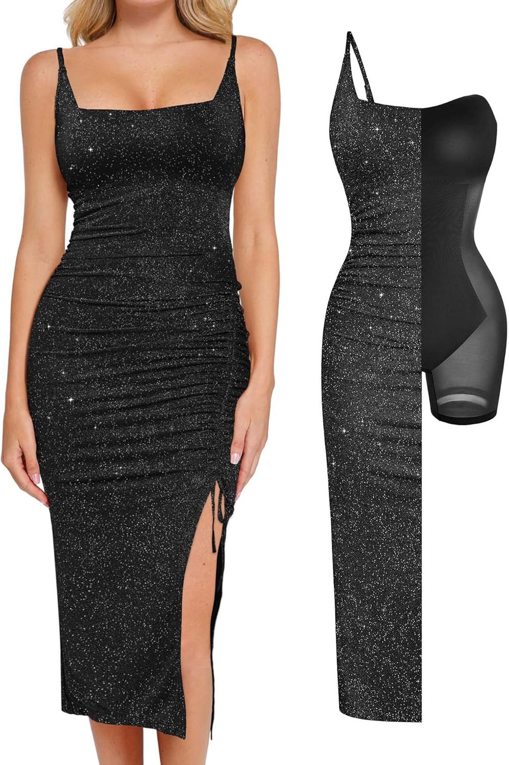 Tummy Control Sparkly Cocktail Dress