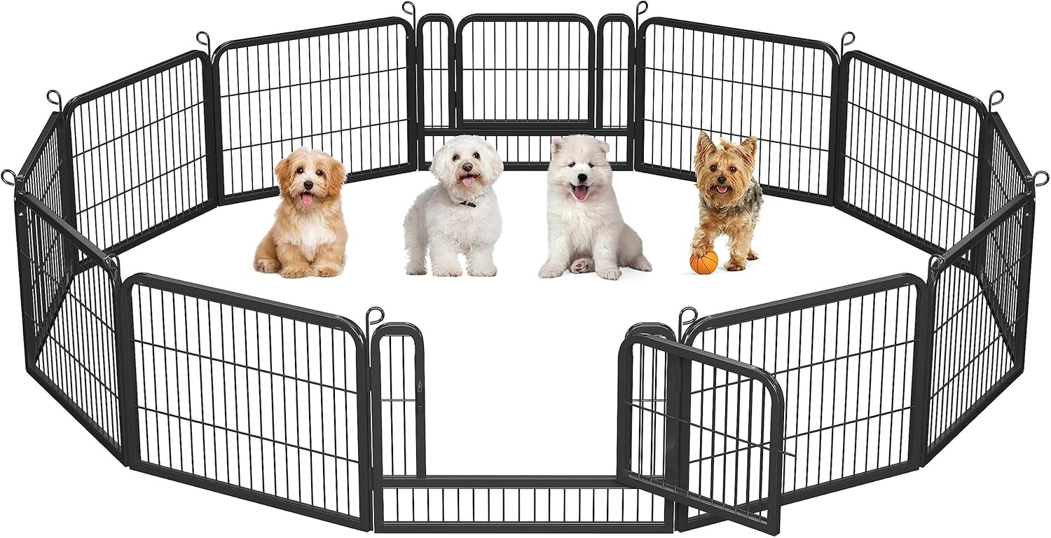 Yaheetech Wide Panel Dog Playpen for Small and Medium Dogs