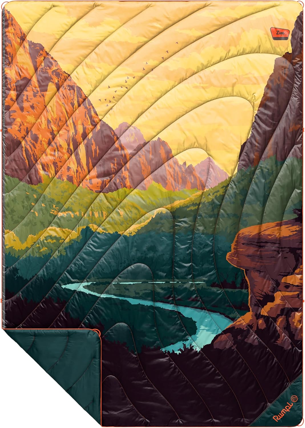 Rumpl Original Puffy Blanket - Cozy Eco-Friendly Camping Essential, Water-Resistant, Lightweight, Zion NP