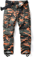 Men's Camo Cargo Work Pants Cotton Tactical Ripstop Casual Combat