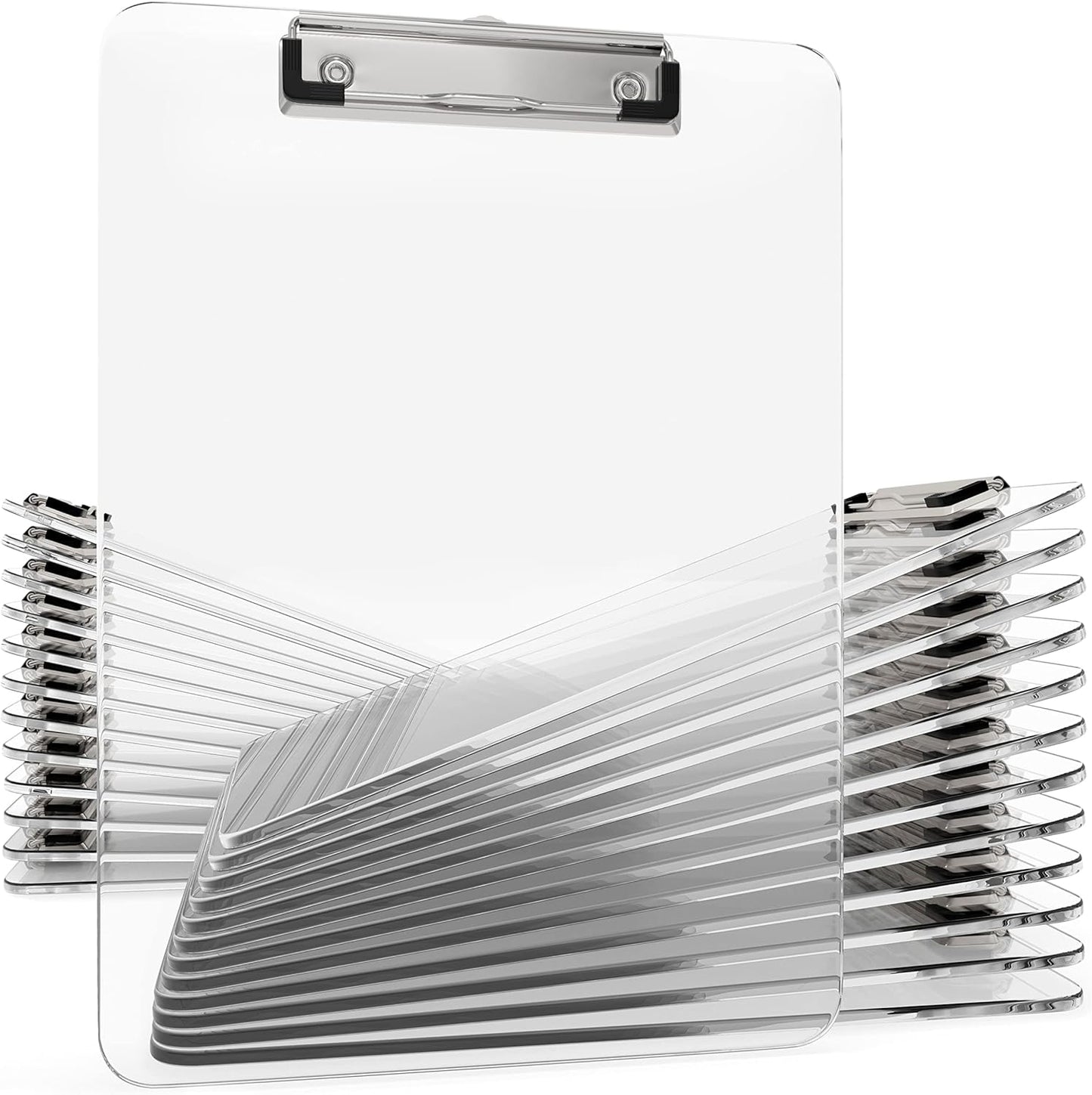 25 Pack Transparent Plastic Clipboards for Classroom Use