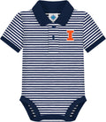 Creative Knitwear College Baby Striped Polo Bodysuit (Style 6ZSQ)